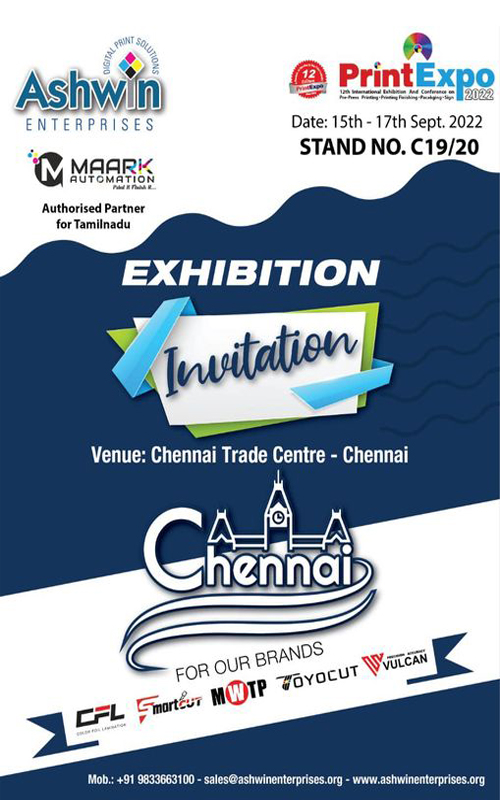 Ashwin Enterprises at Print Expo Chennai Trade Centre 2022